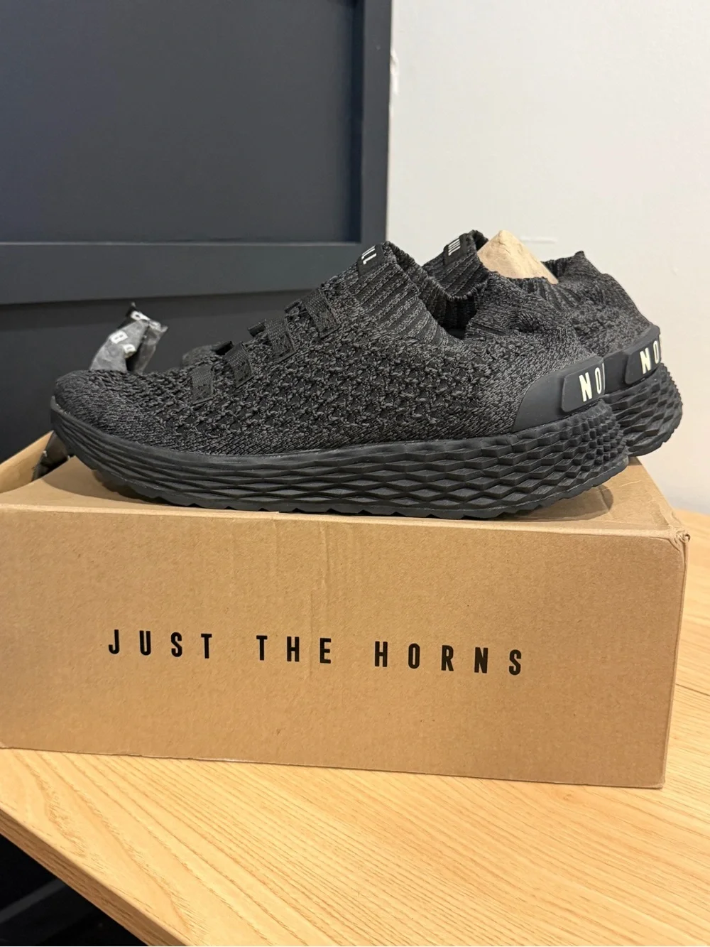 NOBULL Black Knit Slip-On Running Shoes